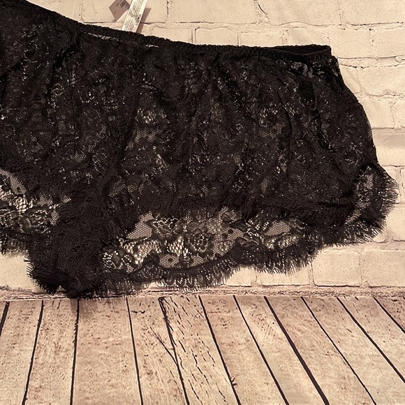 NWT- “ADORE ME” 2 pc PJ SET BLACK LACE SZ LG - Picture 5 of 6